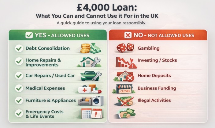 What can you use £4000 loans for?